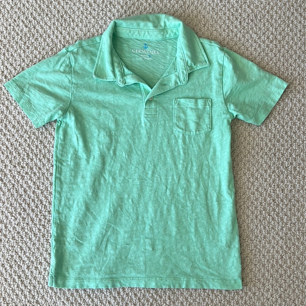 Boys J.Crew Crew Cuts light green cotton polo. Size 8. NWOT.